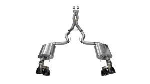 Ford Mustang Performance Exhaust - Rear - CORSA Performance - Cat-Back, Dual Rear Exit, Black Quad Tips - Black - `15-`17